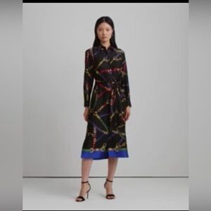 Ralph Lauren Women's Belting-Print Twill Shirtdress 6